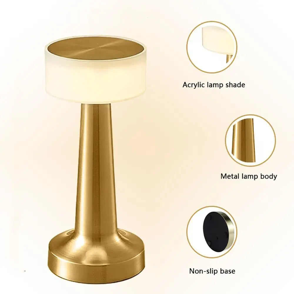 Lámpara LED Retro Recargable de Mesa
