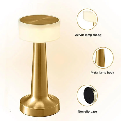 Lámpara LED Retro Recargable de Mesa